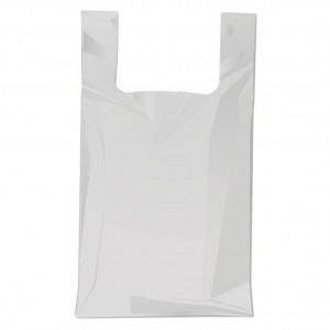 Bolsa camiseta 70% reciclada 70x80 cm. G-200 blanca (pq. 100 bl.)