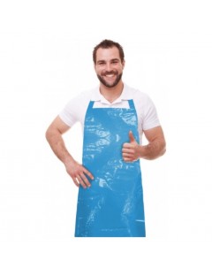 Delantal azul polietileno...