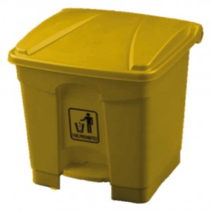 Cubo basura c/tapa y pedal plástico 30 l. amarillo
