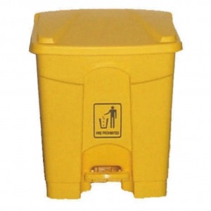 Cubo basura c/tapa y pedal plástico 68 l. amarillo