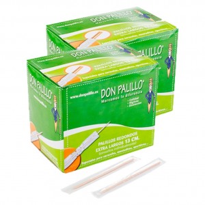 Palillos caracoles envase papel-plàstico Don Palillo 13 cm. (pq. 2 pq. 500 un.)