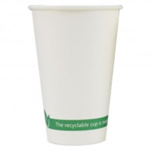 Vaso línea verde cartón 200 ml. blanco (pq. 50 un.)