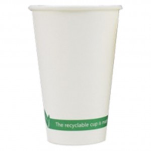 Vaso línea verde cartón 120 ml. blanco (pq. 50 un.)