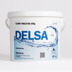 Pastilla cloro piscinas Isodelsa 200 (cb. 5 kg.)