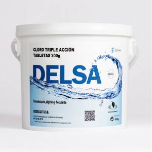 Pastilla cloro 3 acciones piscinas Isodelsa TA (SB) (cb. 5 kg.)