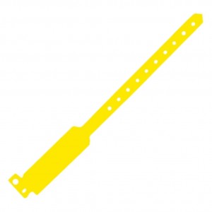 Brazalete no transferible PVC 25 cm. amarillo (pq. 100 un.)