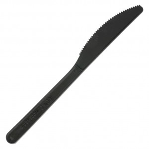 Cuchillo 18 cm. negro (pq. 50 un.)
