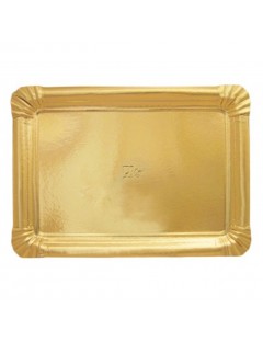 BANDEJA CARTON  METAL ORO...