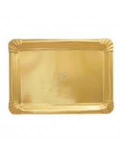 Bandeja cartón 22 cm.  oro...