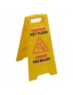 Cartel suelo mojado...