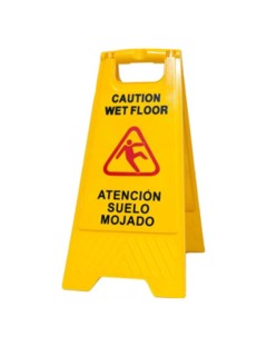 Cartel suelo mojado...